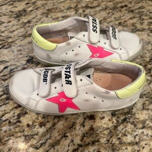 Golden Goose Kids White and Pink Shoes